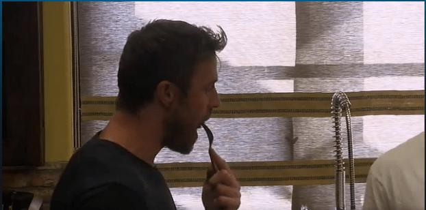 chad can cut steak and stand up